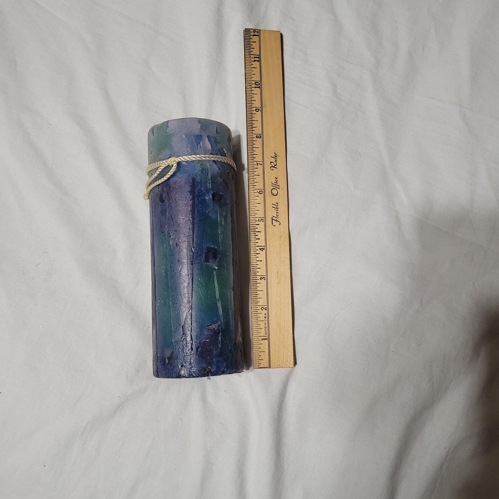 Large Blue Pillar Candle